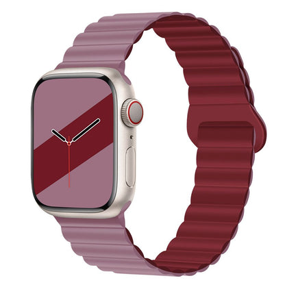 Applicable to Apple watch straps 1-10 generations Apple iwatch9S10 second generation two-color buckle silicone magnetic watch strap – SW-03 party X party