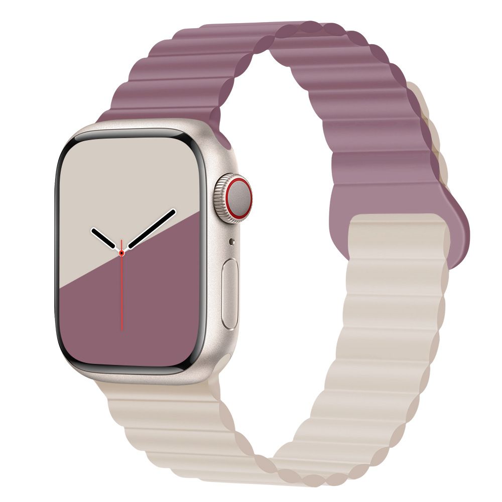 Applicable to Apple watch straps 1-10 generations Apple iwatch9S10 second generation two-color buckle silicone magnetic watch strap – SW-03 party X party