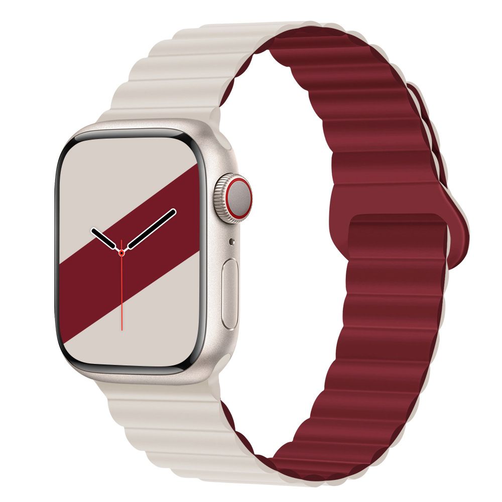 Applicable to Apple watch straps 1-10 generations Apple iwatch9S10 second generation two-color buckle silicone magnetic watch strap – SW-03 party X party
