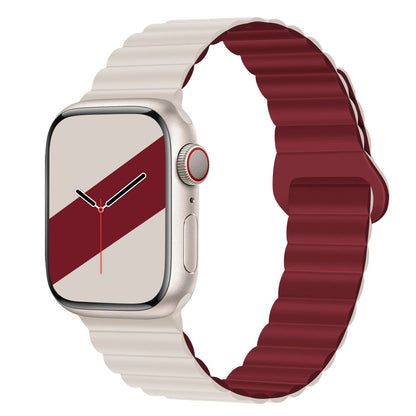 Applicable to Apple watch straps 1-10 generations Apple iwatch9S10 second generation two-color buckle silicone magnetic watch strap – SW-03 party X party