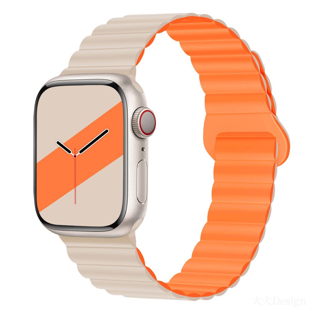 Applicable to Apple watch straps 1-10 generations Apple iwatch9S10 second generation two-color buckle silicone magnetic watch strap – SW-03 party X party