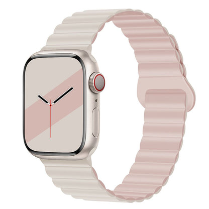 Applicable to Apple watch straps 1-10 generations Apple iwatch9S10 second generation two-color buckle silicone magnetic watch strap – SW-03 party X party