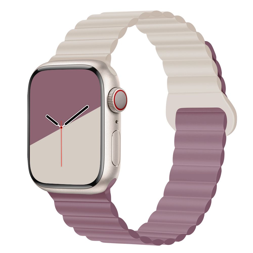 Applicable to Apple watch straps 1-10 generations Apple iwatch9S10 second generation two-color buckle silicone magnetic watch strap – SW-03 party X party