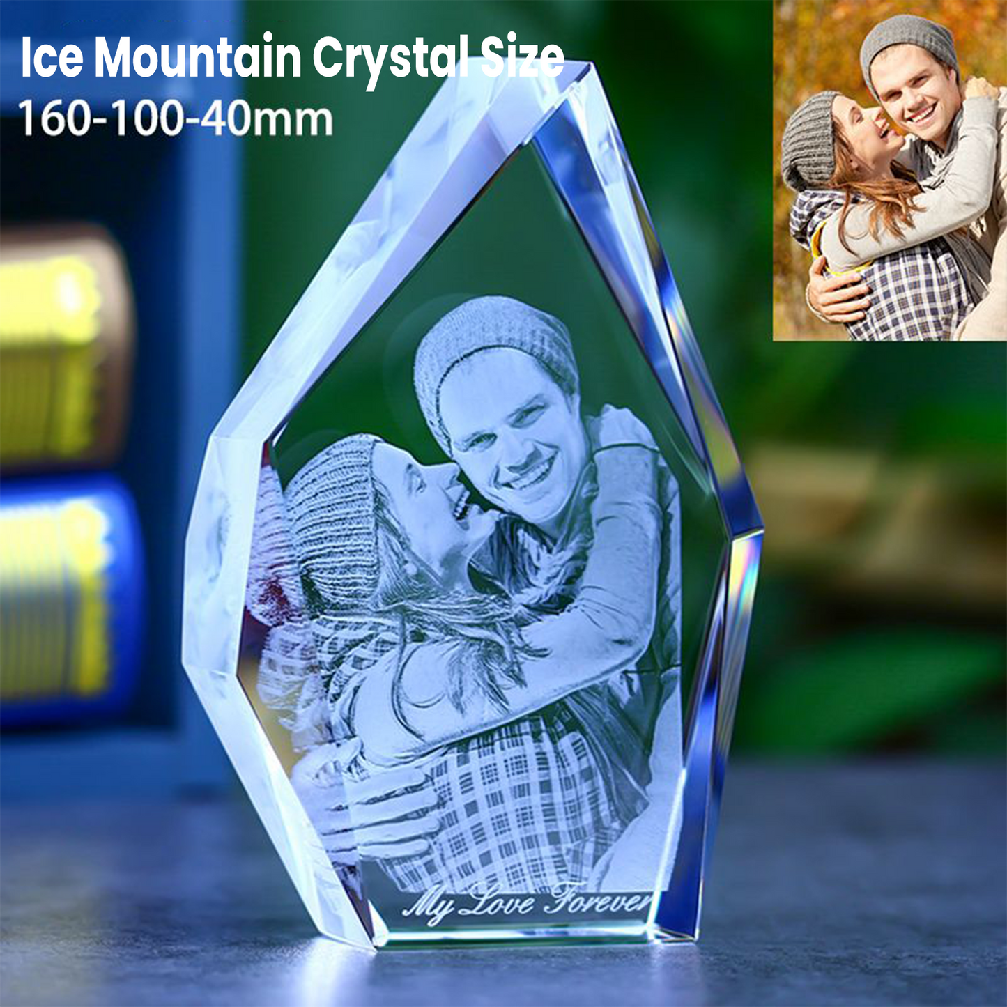 3D Crystal Engraved Photo Customized Gift — Perfect for Overseas Clients, Friends, Family, or Lovers for Holidays and Anniversaries.