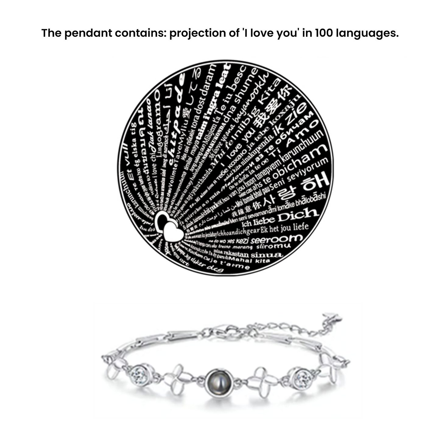 Elegant Lucky Four-Leaf Clover Projection Bracelet