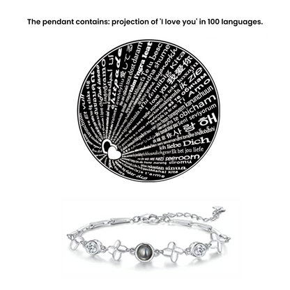 Elegant Lucky Four-Leaf Clover Projection Bracelet