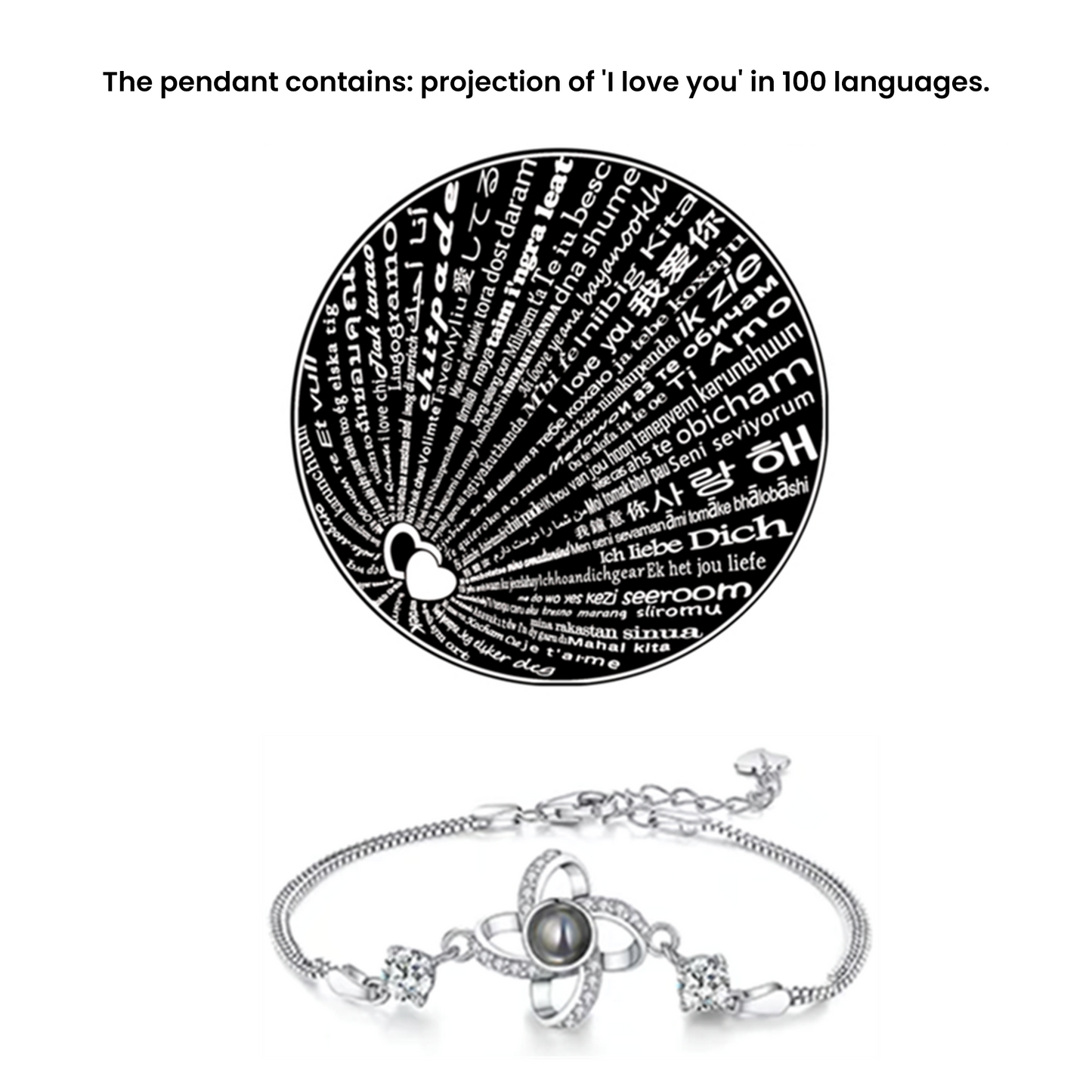 Elegant Lucky Four-Leaf Clover Projection Bracelet