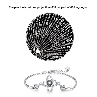 Elegant Lucky Four-Leaf Clover Projection Bracelet