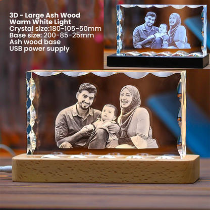 Creative Crystal Anniversary Customization — 10th or 50th Golden Anniversary creative crystal photo customization, perfect for elders, parents, or wife.