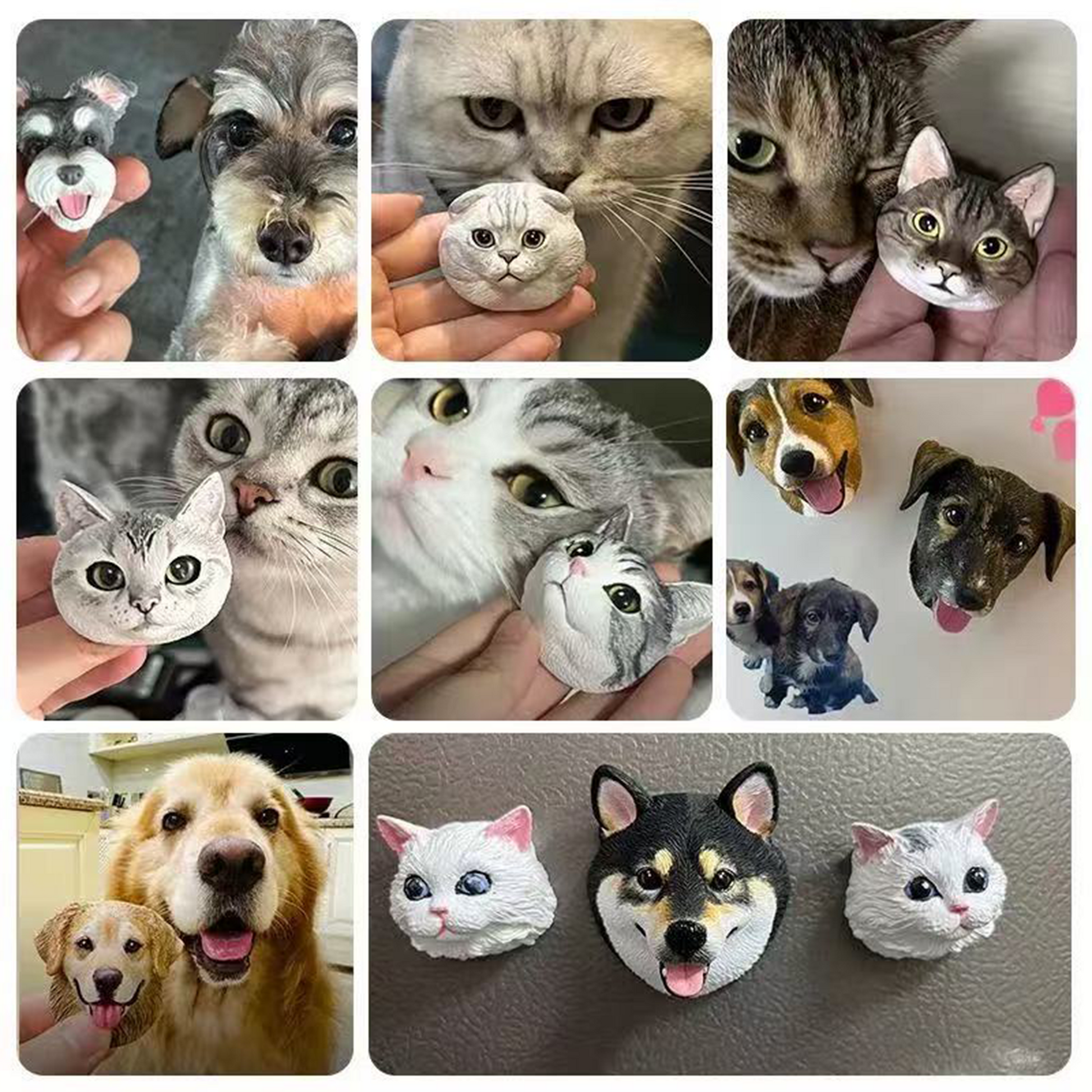 Custom Pet Portrait Souvenir – 3D Plaster Pet Head DIY Creative Commemorative Blessing party X party