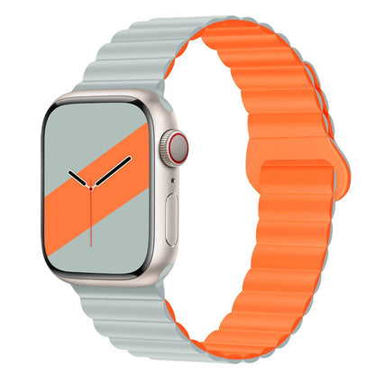 Applicable to Apple watch straps 1-10 generations Apple iwatch9S10 second generation two-color buckle silicone magnetic watch strap – SW-03 party X party