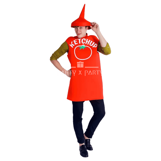 Ketchup Funny Food-Themed Halloween Costumes for Adults & Teens – Perfect for Parties, Events, and More! - party X party