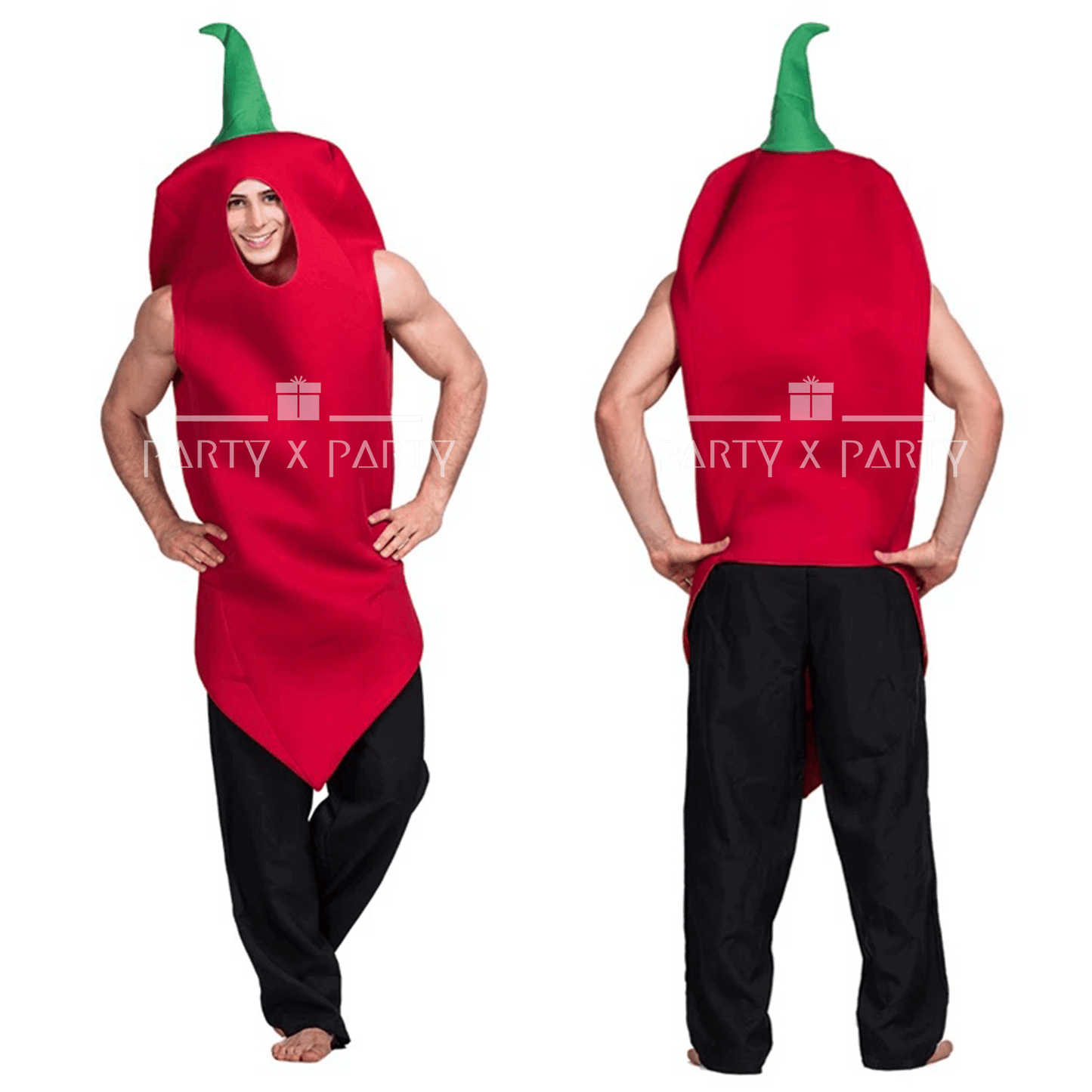 Chili Pepper Funny Food-Themed Halloween Costumes for Adults & Teens – Perfect for Parties, Events, and More! - party X party