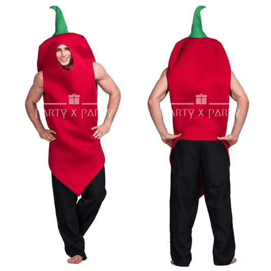 Chili Pepper Funny Food-Themed Halloween Costumes for Adults & Teens – Perfect for Parties, Events, and More! - party X party