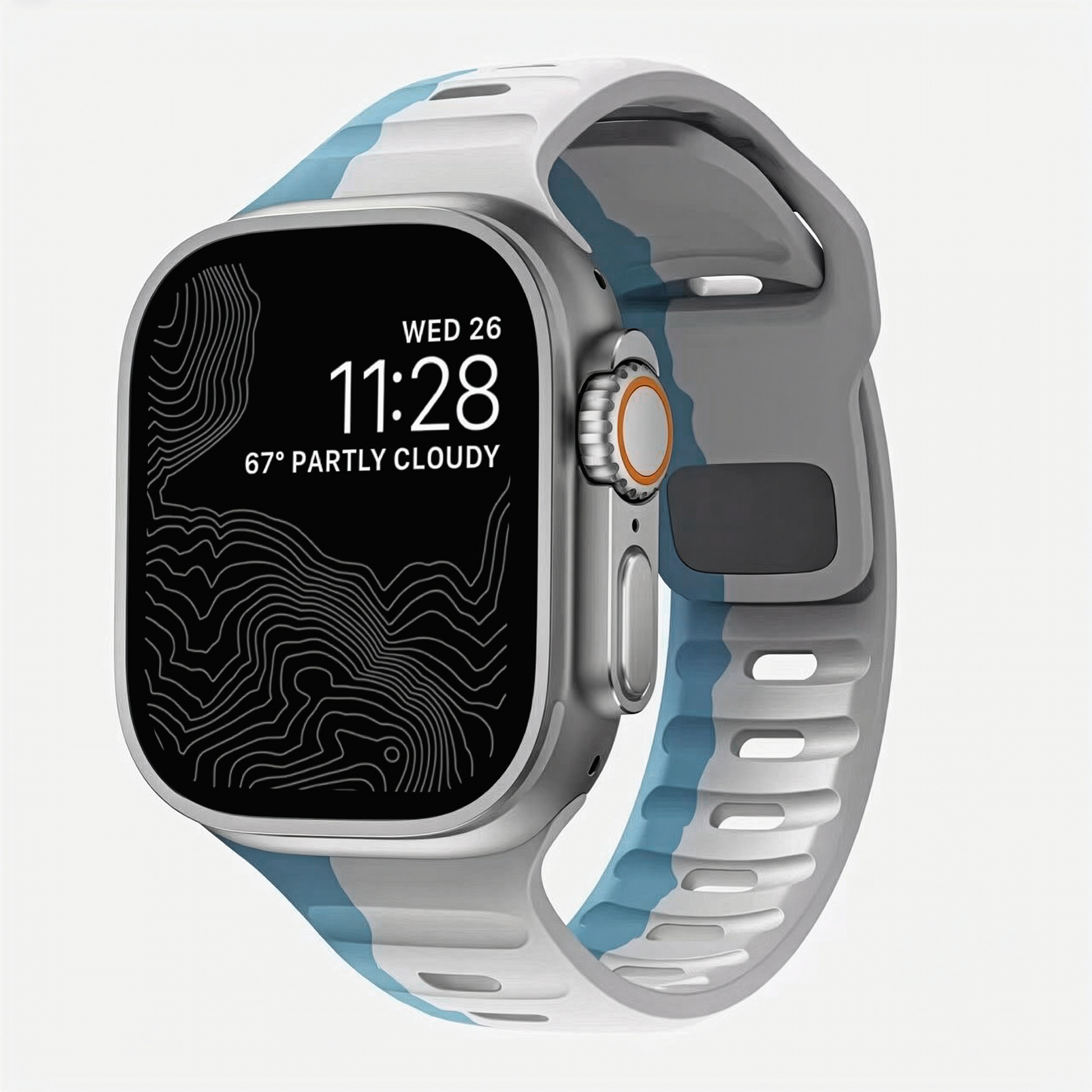 Suitable for Apple watch strap iwatch9 square buckle solid color silicone strap Apple watch strap ultra2 – SW-04 party X party
