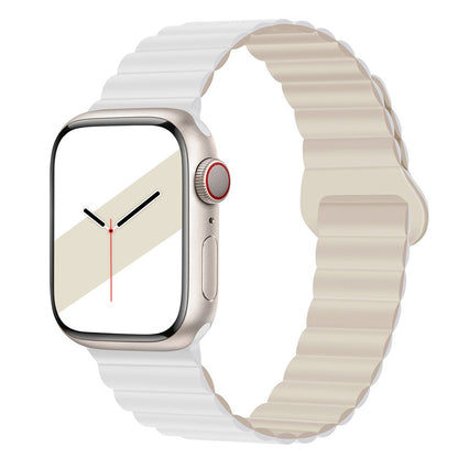 Applicable to Apple watch straps 1-10 generations Apple iwatch9S10 second generation two-color buckle silicone magnetic watch strap – SW-03 party X party