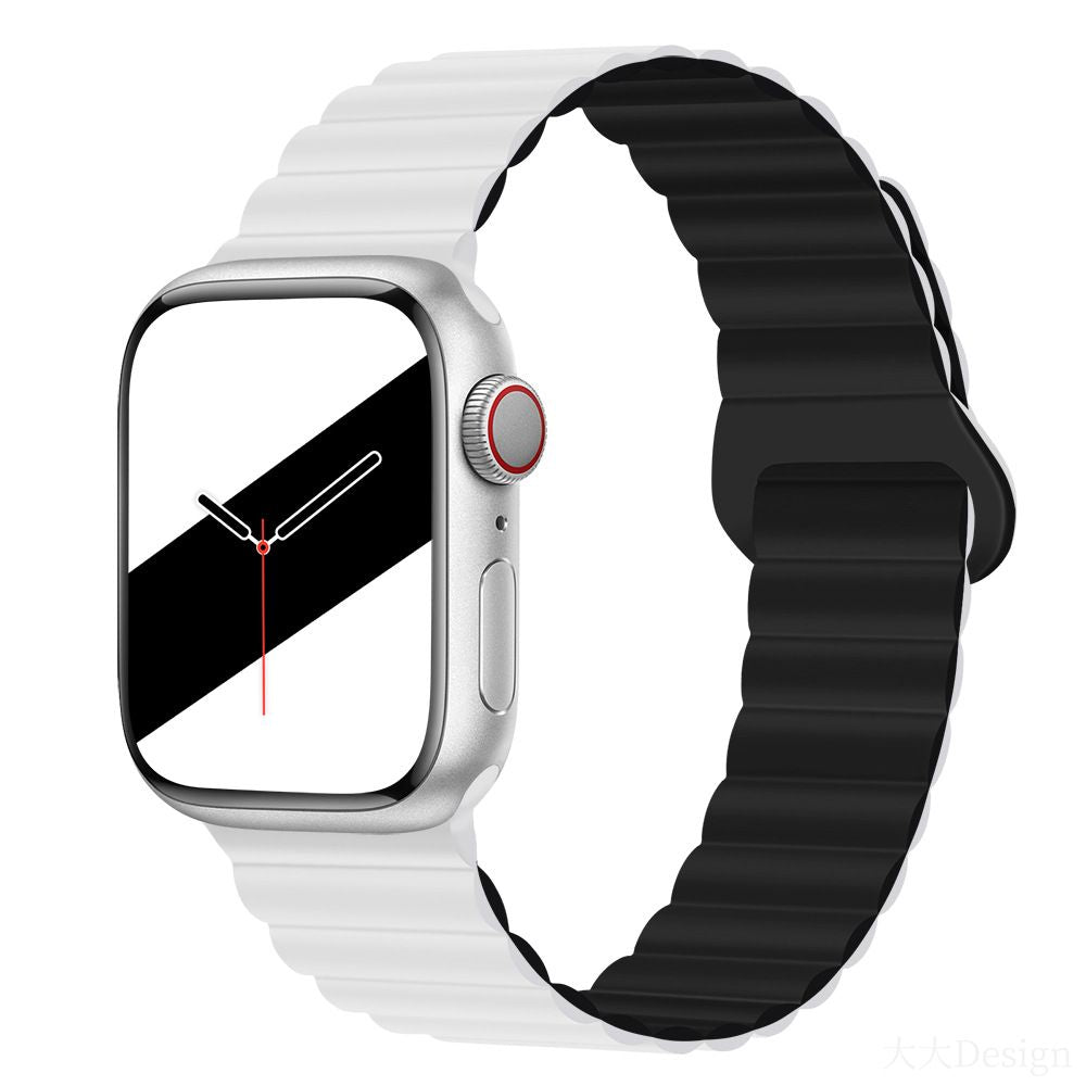 Applicable to Apple watch straps 1-10 generations Apple iwatch9S10 second generation two-color buckle silicone magnetic watch strap – SW-03 party X party
