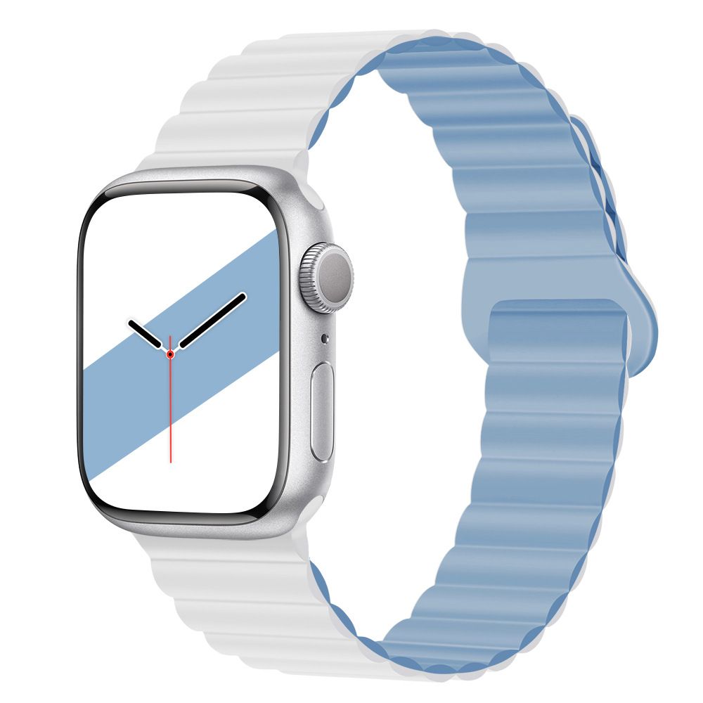 Applicable to Apple watch straps 1-10 generations Apple iwatch9S10 second generation two-color buckle silicone magnetic watch strap – SW-03 party X party