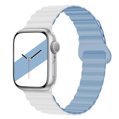 Applicable to Apple watch straps 1-10 generations Apple iwatch9S10 second generation two-color buckle silicone magnetic watch strap – SW-03 party X party