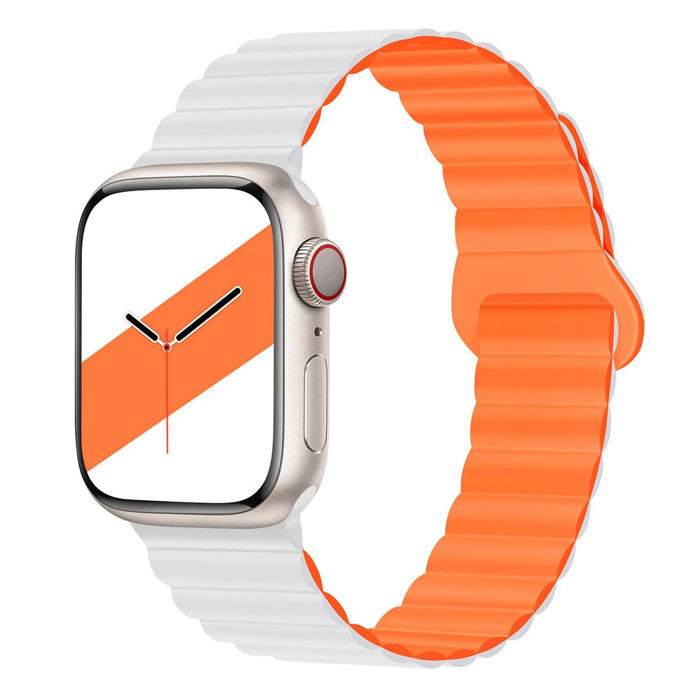 Applicable to Apple watch straps 1-10 generations Apple iwatch9S10 second generation two-color buckle silicone magnetic watch strap – SW-03 party X party