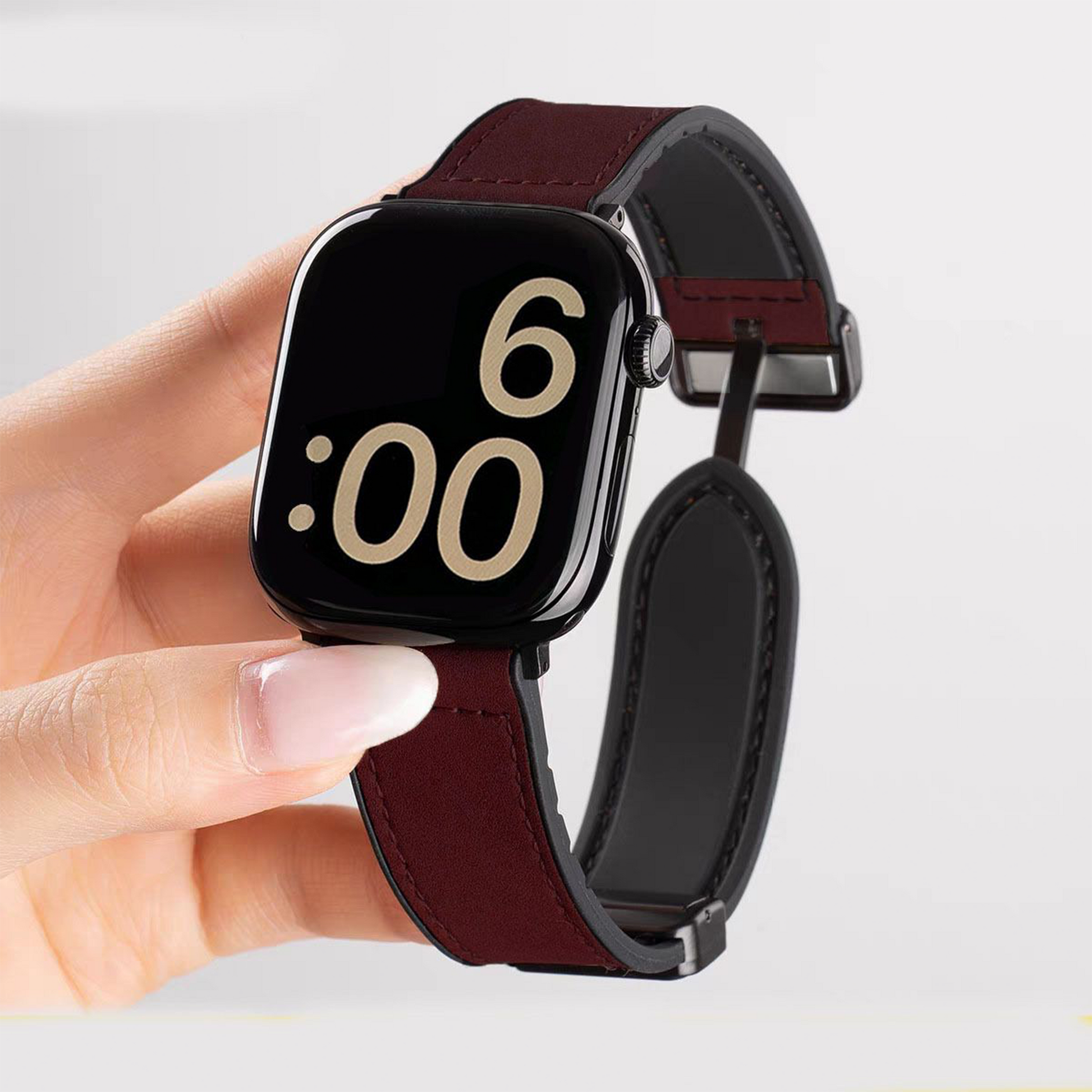 Apple Watch Crazy Horse Leather-Texture Magnetic Strap – For iWatch S10 SW-16 party X party