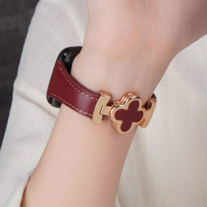 Apple Watch Summer Clover Design – Genuine Leather Magnetic Strap (Women’s) SW-22 party X party
