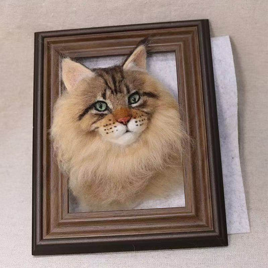 Cat pet photo frame, hand-made imitation wool felt, customizable – CW03 - party X party