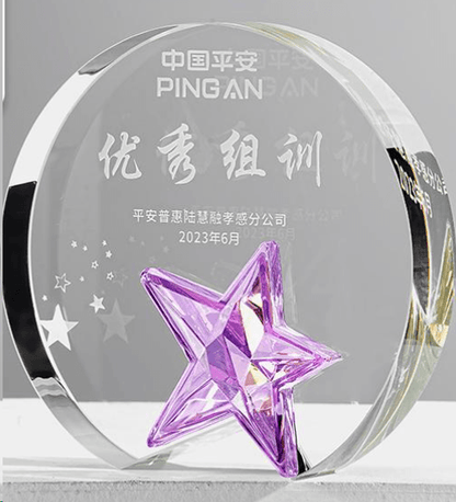 Crystal trophy, fixed size, star color can be selected – TR-425 - party X party