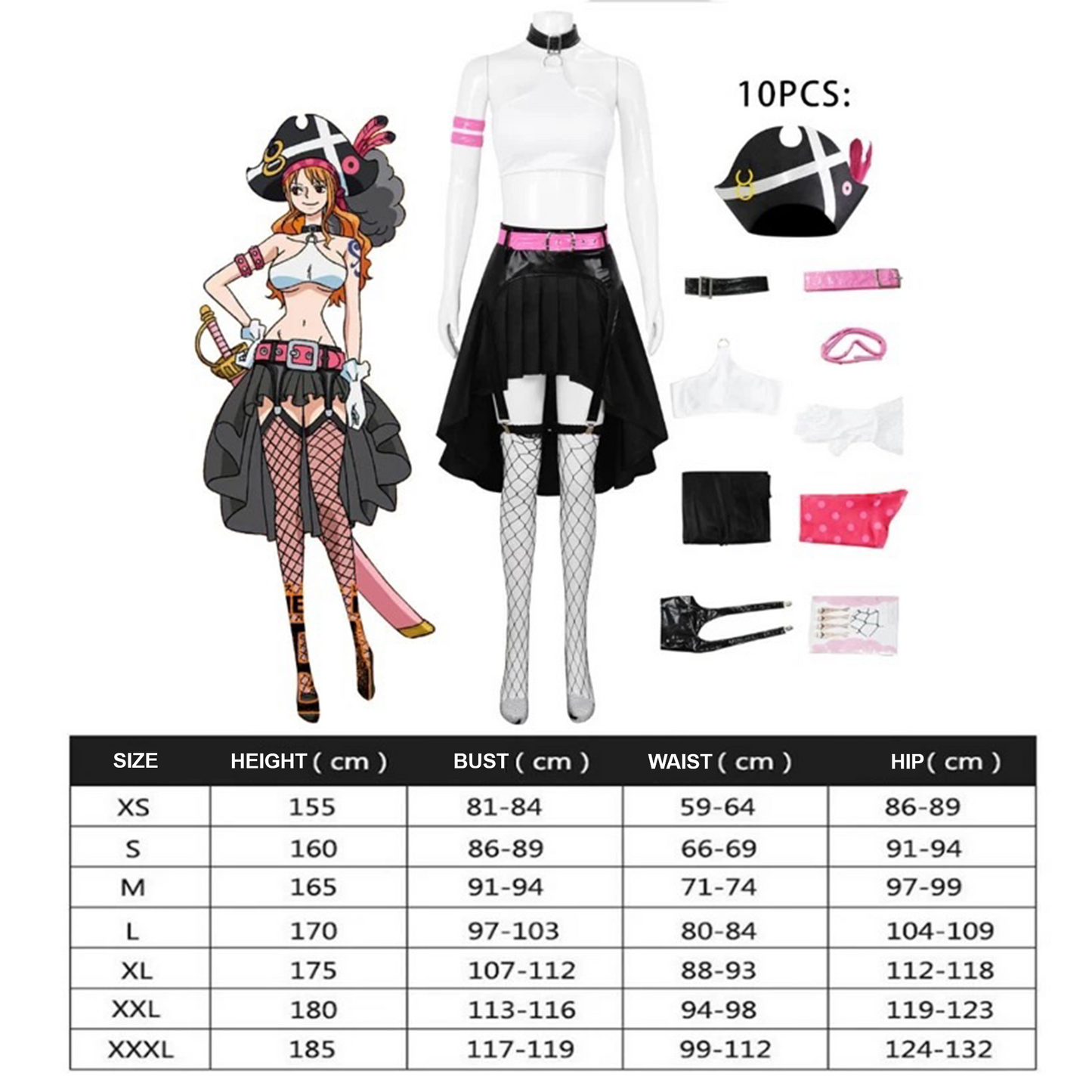 One Piece Movie Theatrical Edition – Nami Full Cosplay Costume Set 0011 party X party