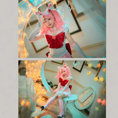 Sailor Moon Chibiusa Cosplay Costume Full Set – Pink Anime Dress SM009 party X party
