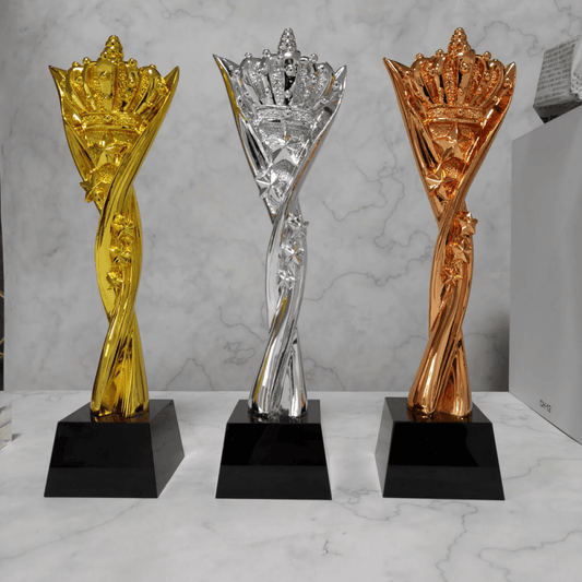 Metal Trophy Creative Trophy Three Colors Available, Can Be Engraved – TR-765 - party X party