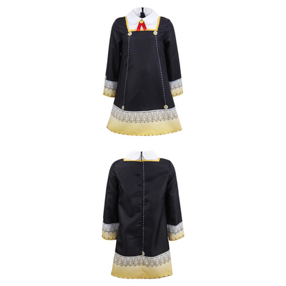 Spy x Family Anya Cosplay Dress – Black & Yellow Outfit with Hair Accessory & Socks SF001 party X party