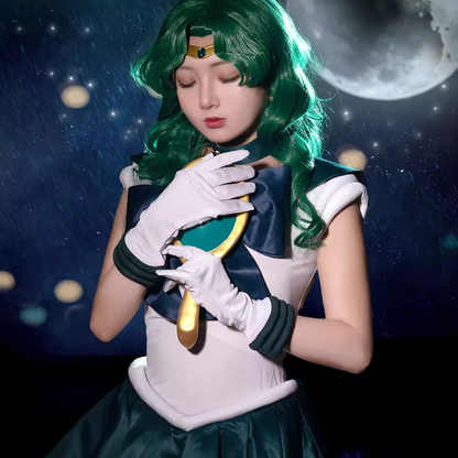 Sailor Moon Michiru Kaiou Cosplay Costume Full Set – Neptune Green Dress SM004 party X party