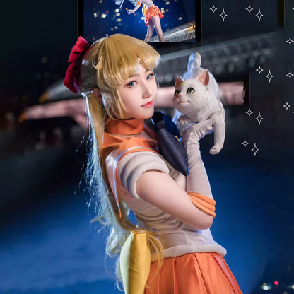 Sailor Moon Minako Aino Cosplay Costume Full Set – Venus Orange Dress SM006 party X party