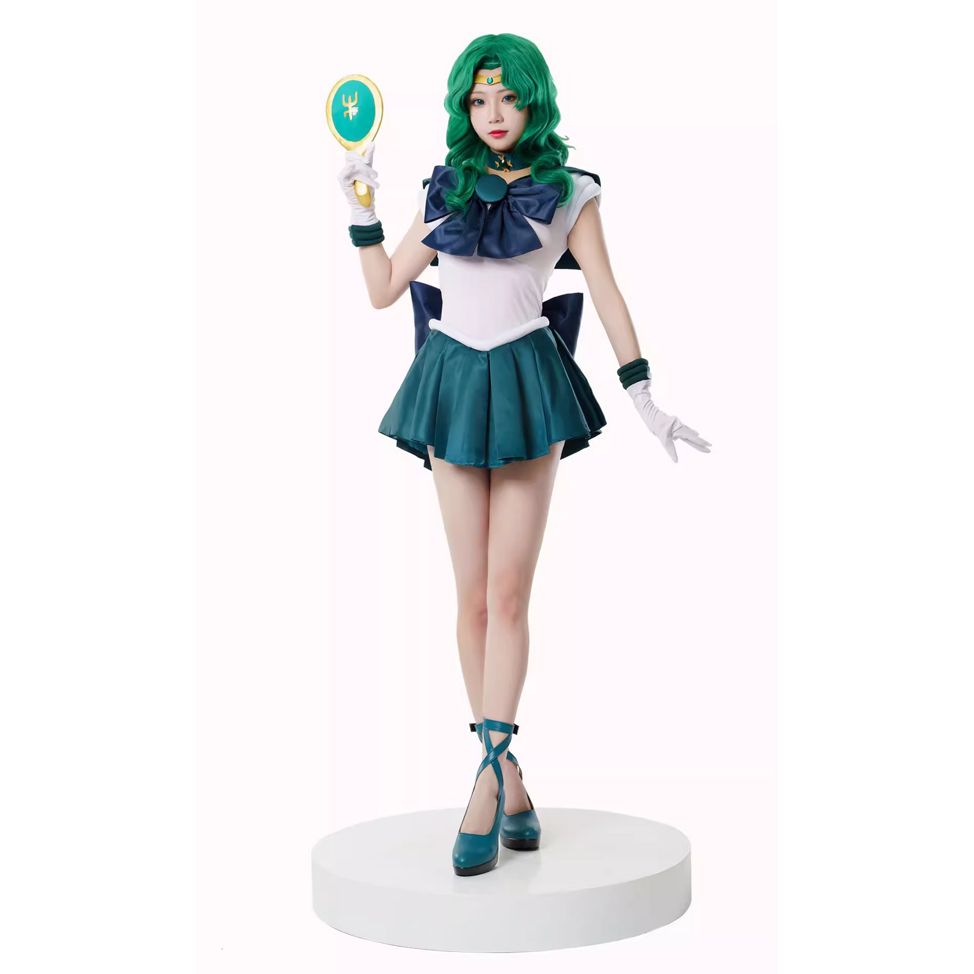 Sailor Moon Michiru Kaiou Cosplay Costume Full Set – Neptune Green Dress SM004 party X party
