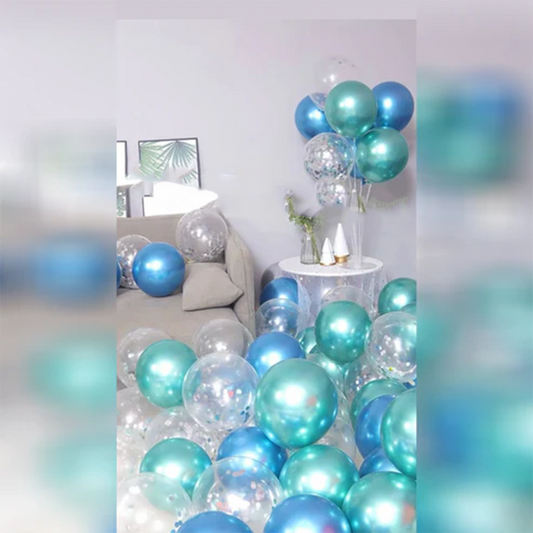 Metallic balloons Birthday balloon decorations Metallic green and blue combination Balloon combination – B005-B015