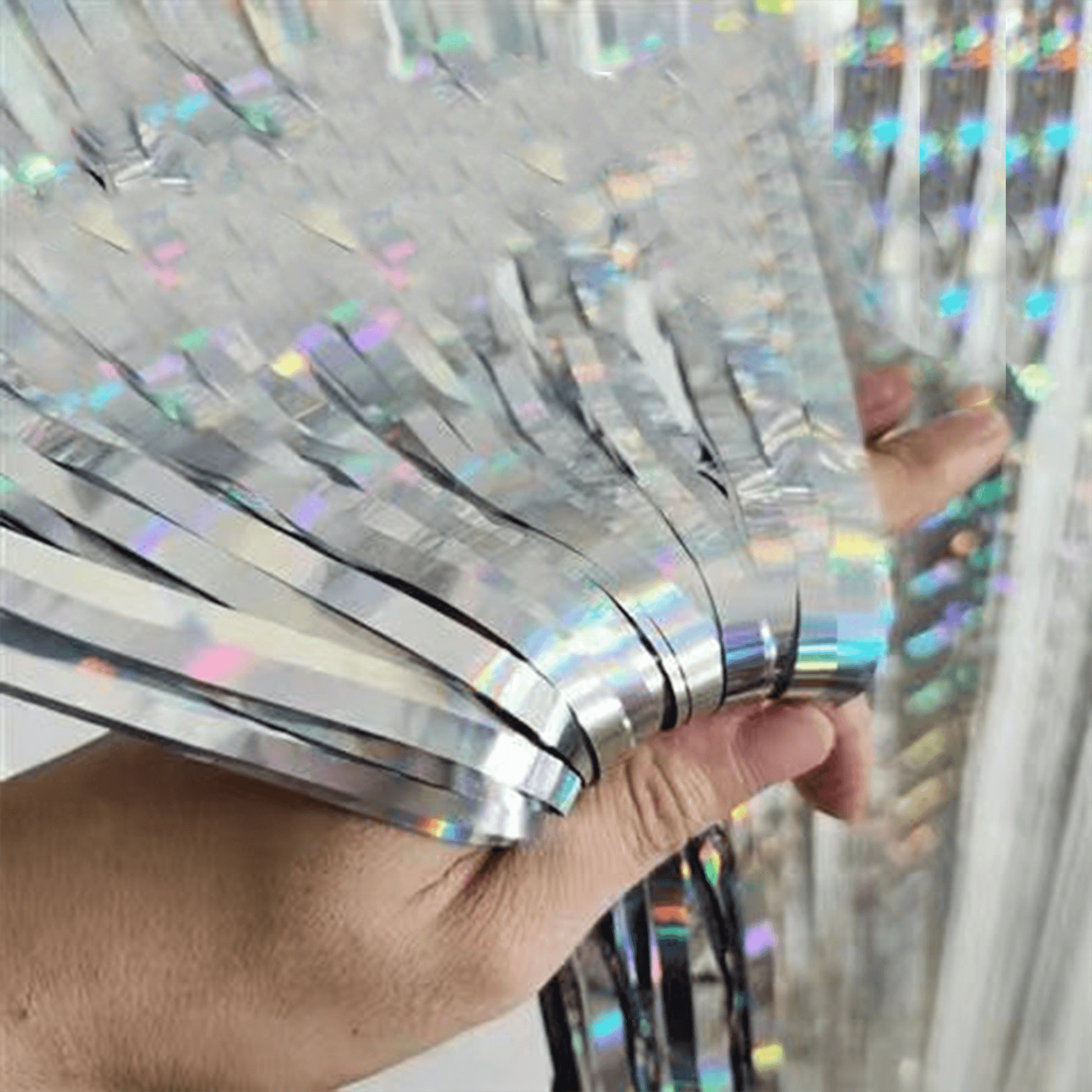 Silver Fringe Curtain Party Decoration – B151-S | Sparkling Backdrop for Events & Celebrations - party X party