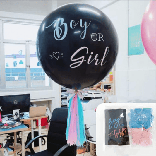 36-Inch Floating Printed Gender Reveal Balloon | Baby Shower Decoration – Boy or Girl – B156-BK - party X party