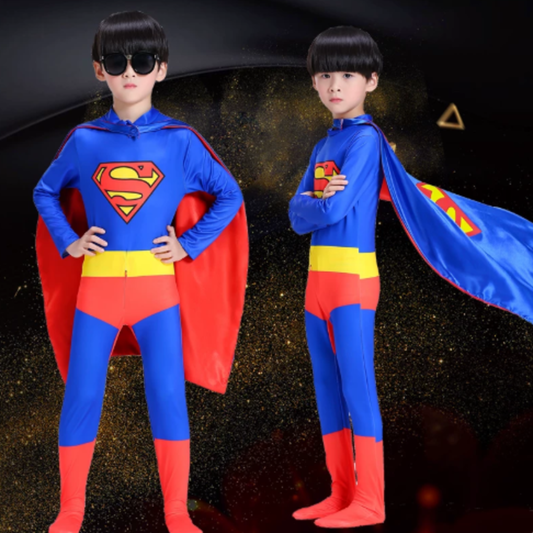 Superman Boys  Cosplay Bodysuit  Blue Cape– Baby/Children Performance Costume | DC021 party X party