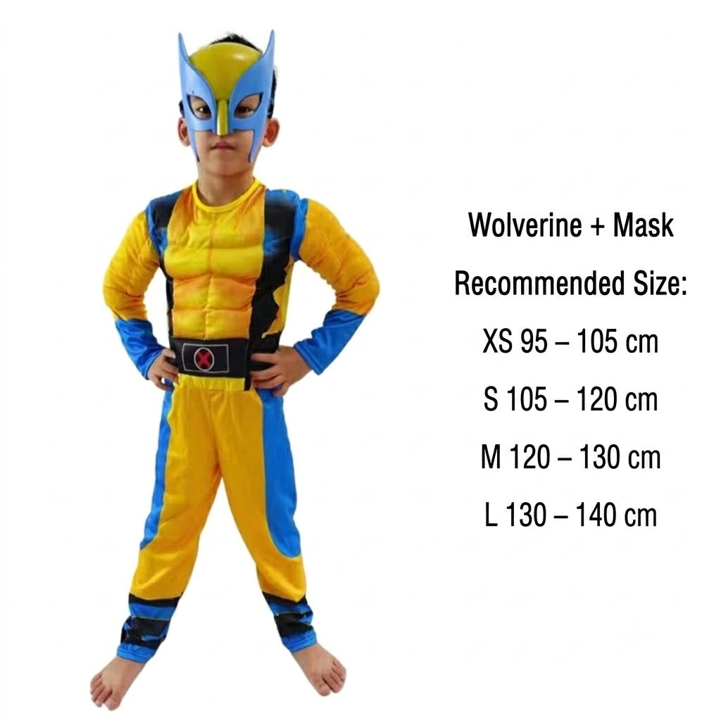 Wolverine Kids Costume – Marvel X-Men Superhero Cosplay Outfit for Boys Halloween Party & Birthday Gift | MTJ209 party X party