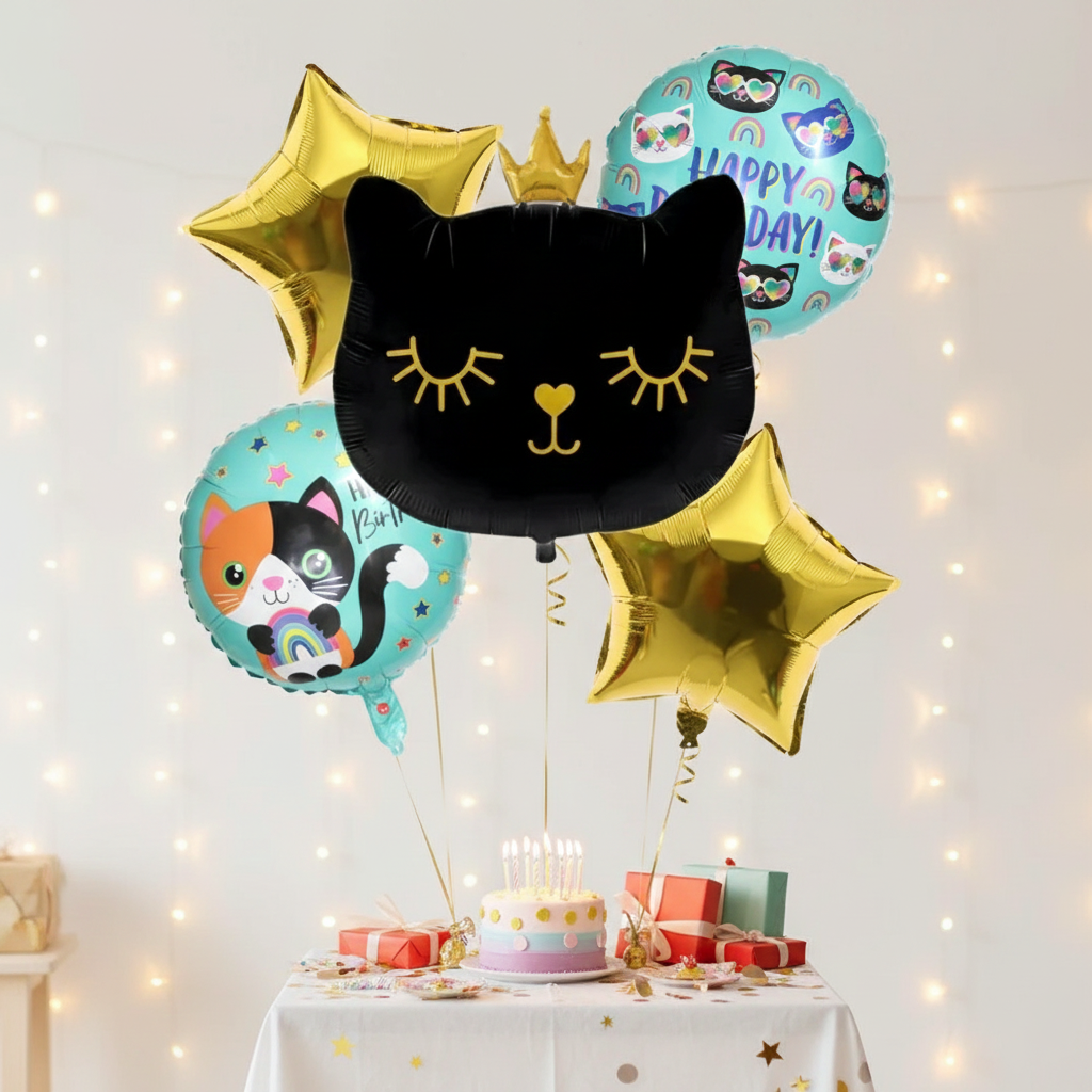 Party balloons cartoon crown black cat balloon decoration balloon combination--S102