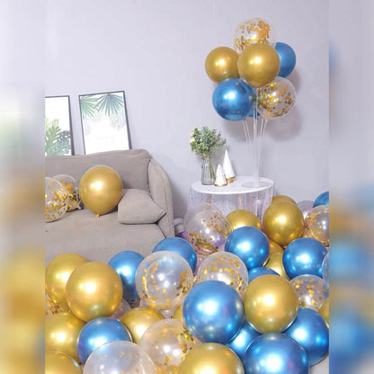 Metallic balloons Birthday balloon decorations Metallic gold and blue combination Balloon combination – B005B015 - party X party