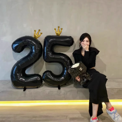 Black Crown Digital Balloon 40" Party Decoration - B180 party X party
