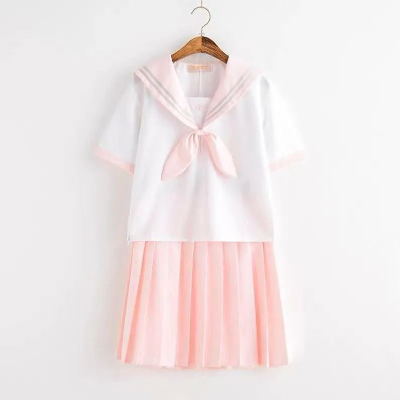 Kansai Style Sailor Uniform Set | Two-Line Mint Pink Soft-Girl JK Outfit | Japanese Academy Performance Uniform C023 party X party