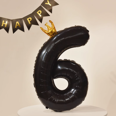 Black Crown Digital Balloon 40" Party Decoration - B180 party X party