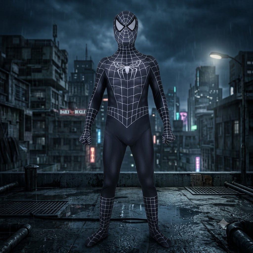 Black Widow Spider-Man Kids Cosplay Bodysuit – Marvel Superhero Halloween Outfit | MTJ311 party X party