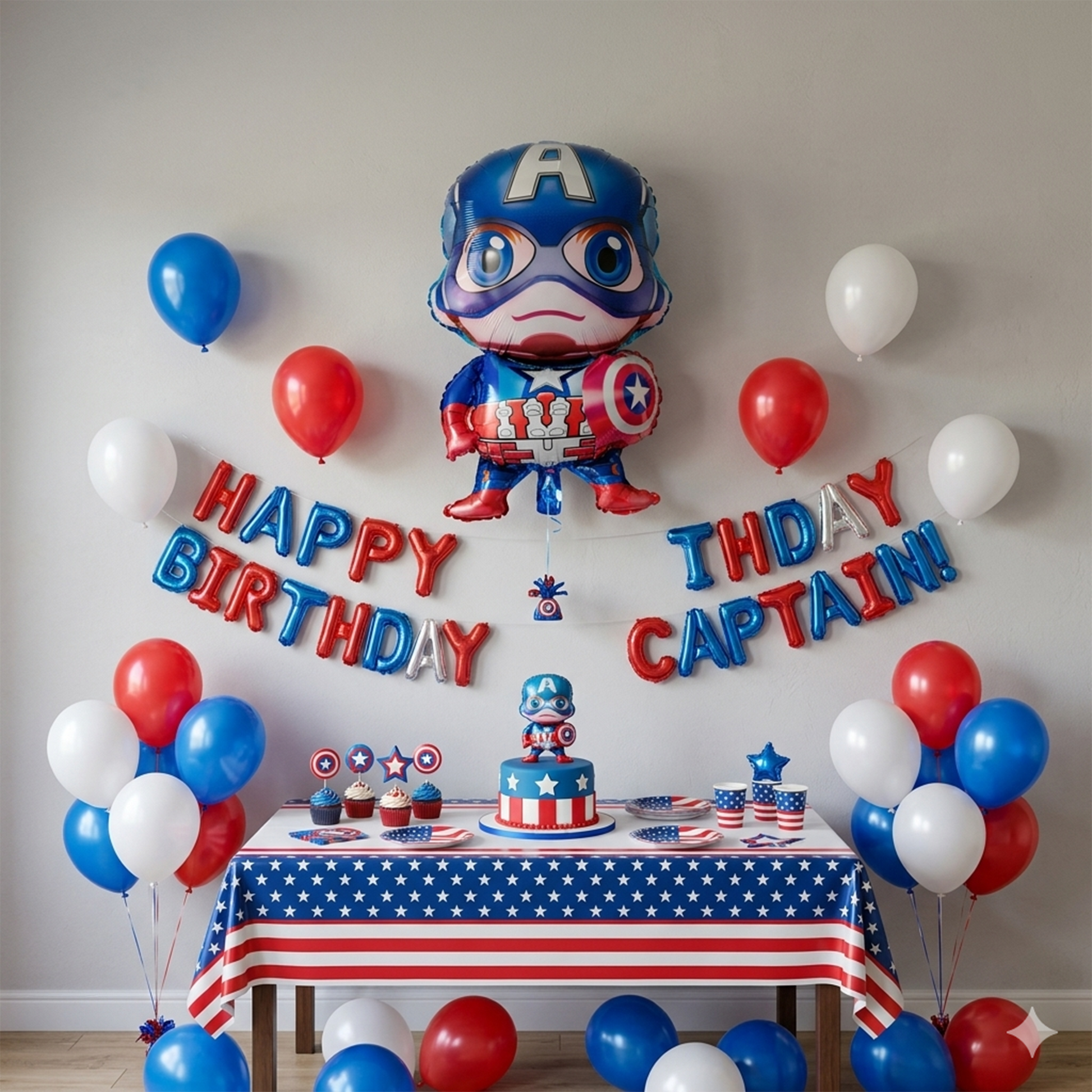 Captain America Aluminum Balloon | Marvel Superhero Party Decoration | B043 party X party