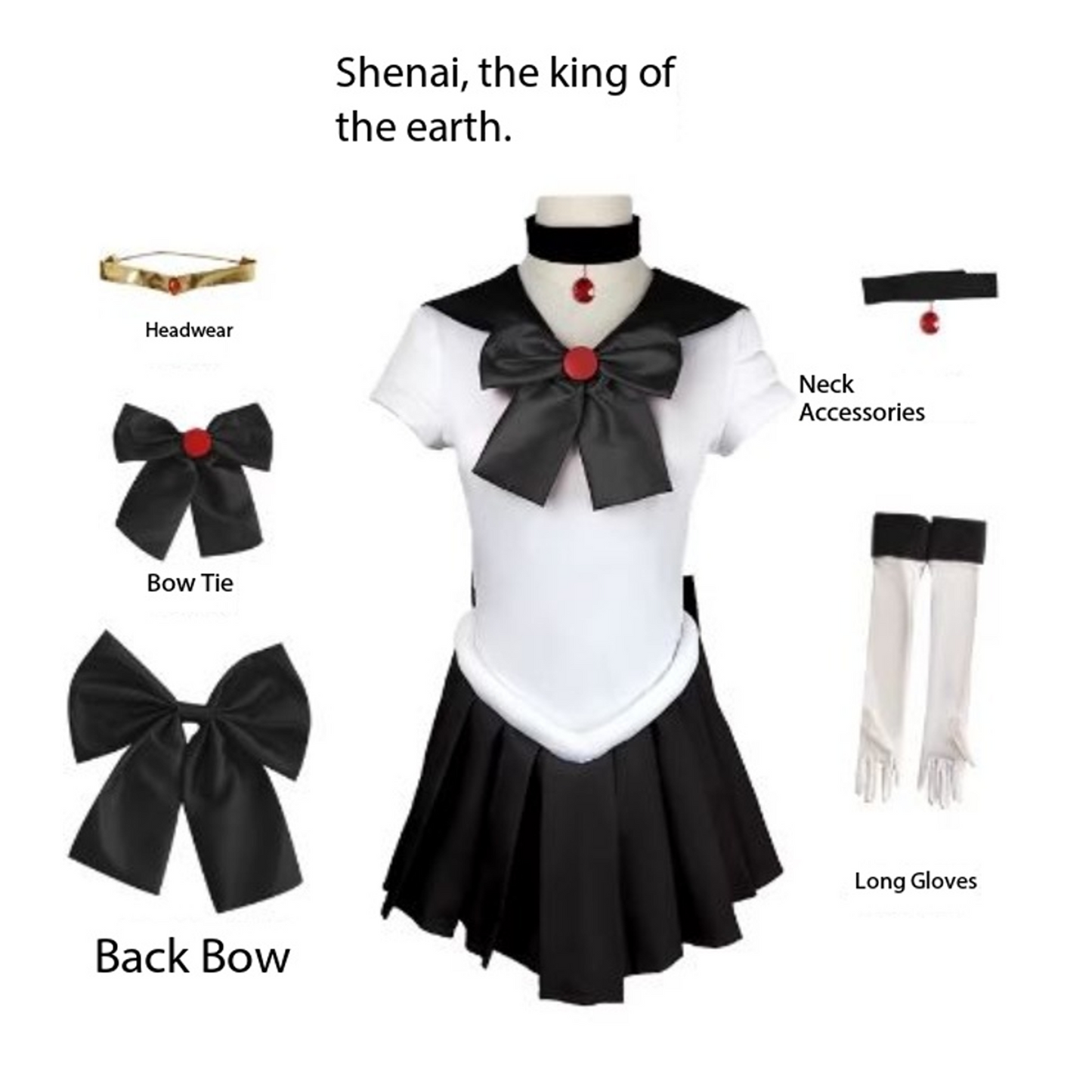 Sailor Moon Setsuna Meiou Cosplay Costume Full Set – Pluto Black Dress SM005 party X party