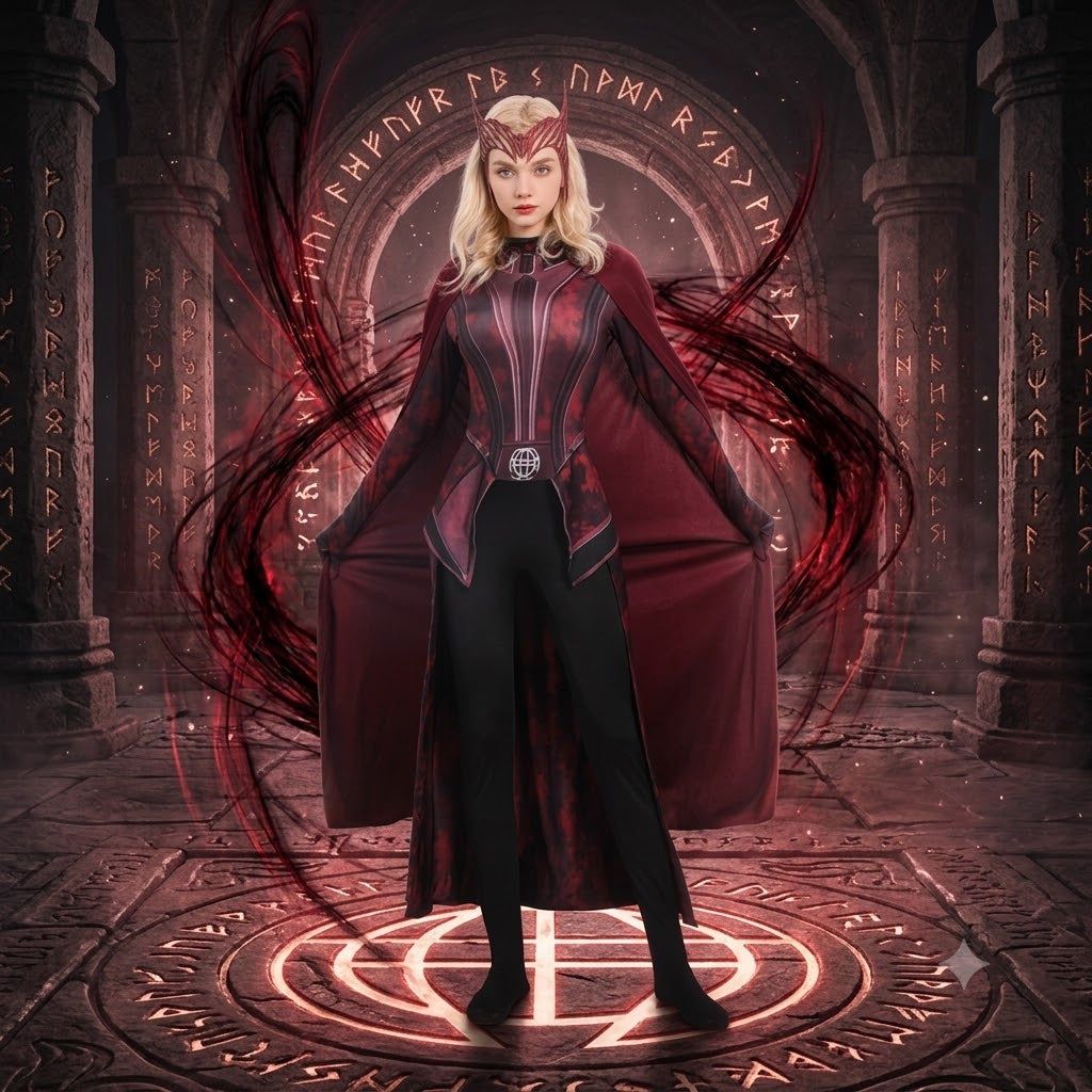 Scarlet Witch Wanda Multiverse Parent-Child Cosplay Costume – Marvel Hero Festival Matching Outfit | MTJ319 party X party