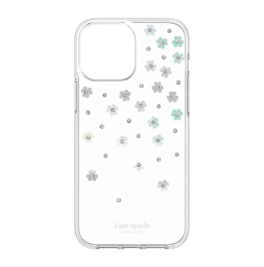 kate spade New York - iPhone 13 Pro (with 13 Pro Max inside) Hard Shell Protective Case - Scattered FlowersRainbowTransparentWhiteStone – LP-091 - party X party